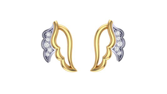 Dual Tone Wing Design Earrings