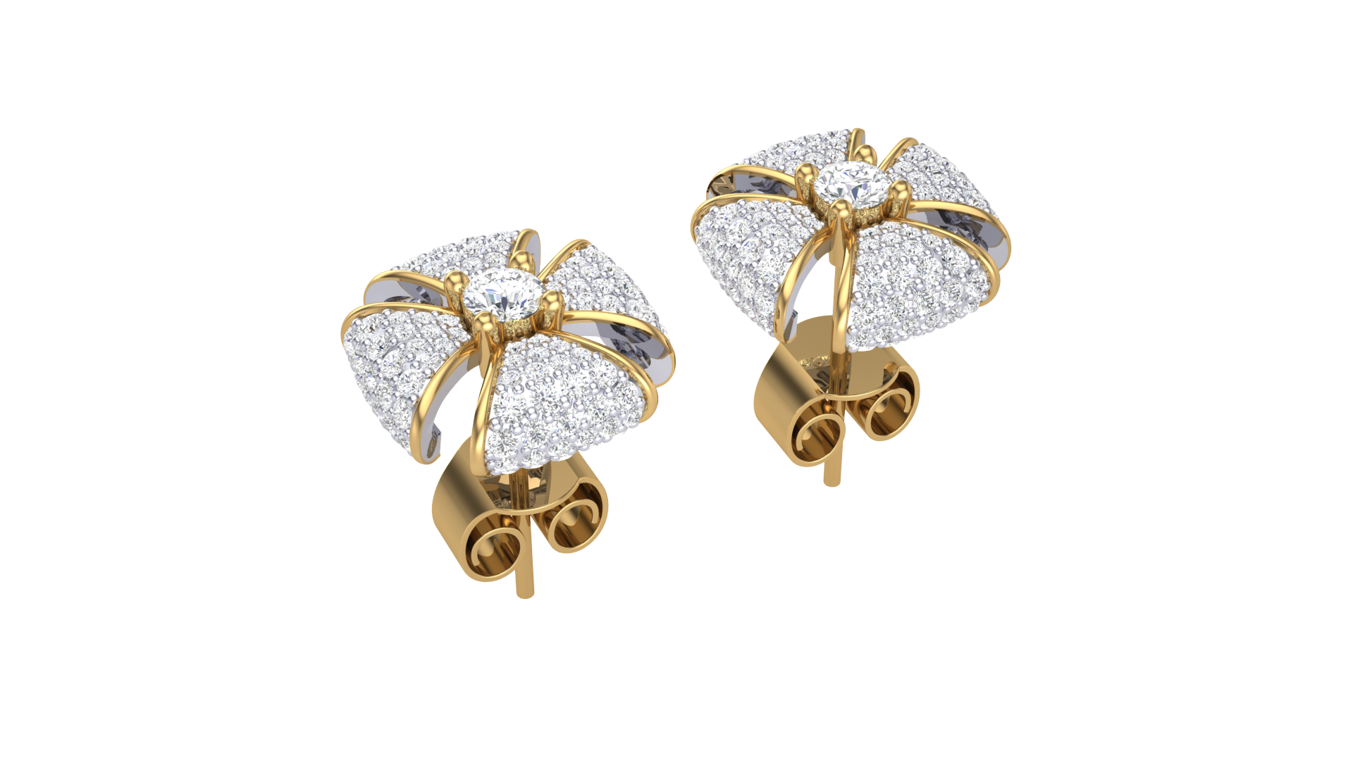 Twilight Starburst Gold Stud Earrings