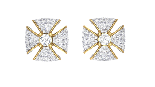 Twilight Starburst Gold Stud Earrings