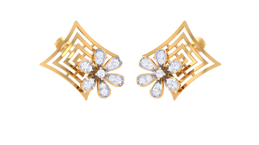Elegant Mosaic Blossom Stud Earrings