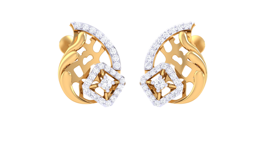 Elegant Leaf Square Drop Earrings