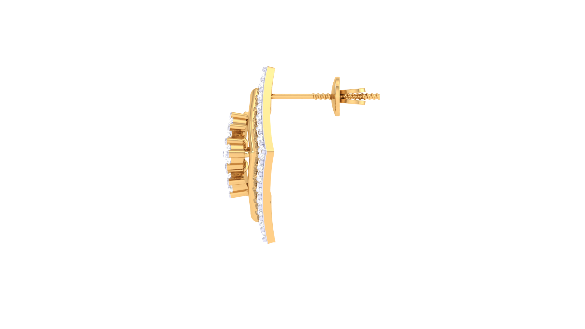 Golden Blossom Geometric Stud Earrings