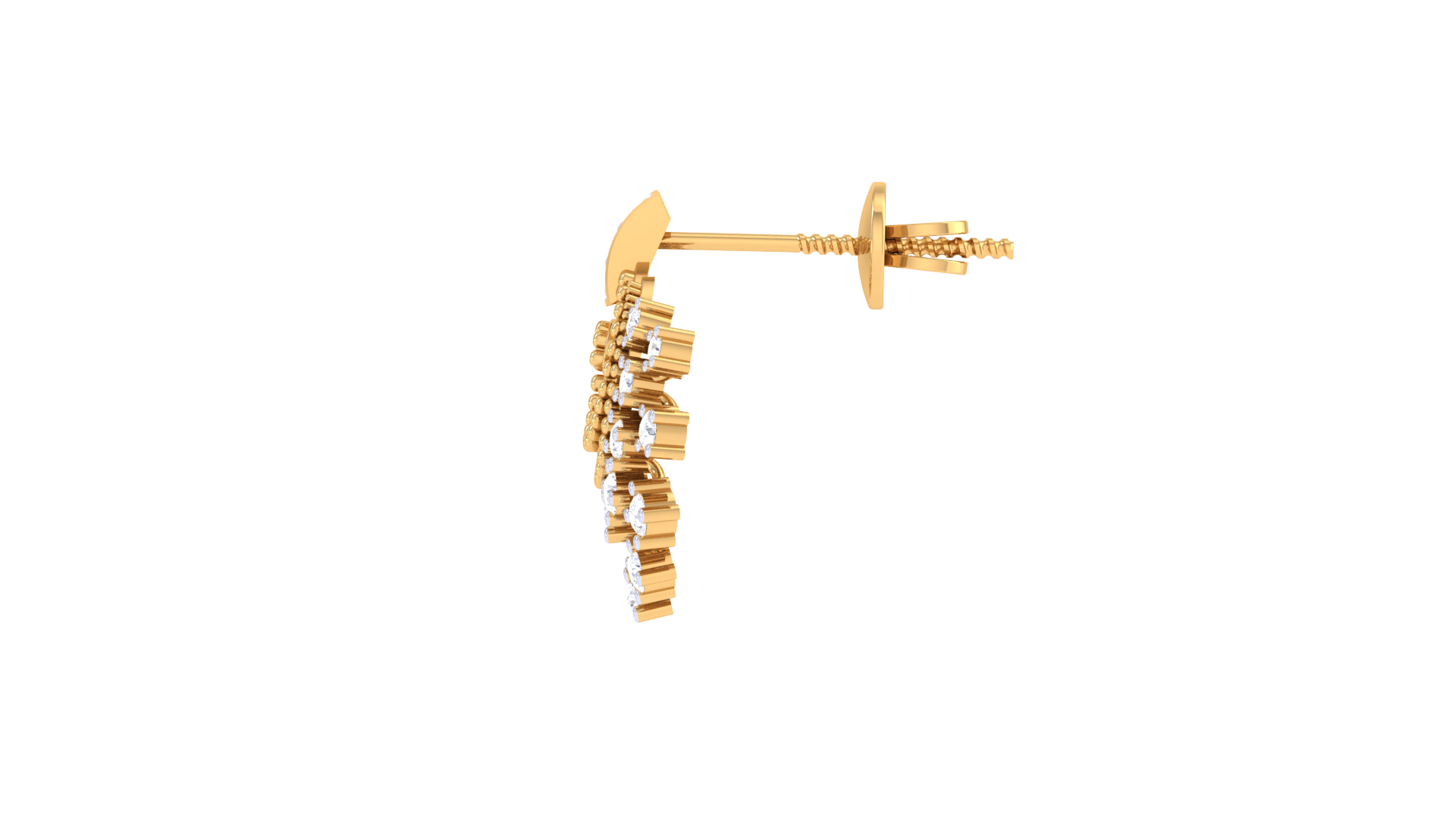 Spiral Radiance Diamond Gold Earrings