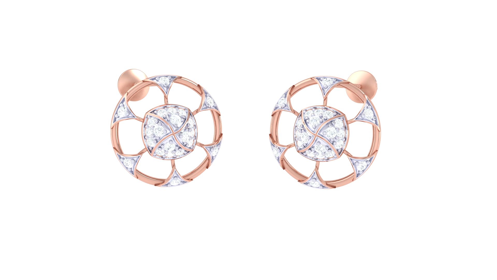 Sparkling Geometric Pattern Earrings