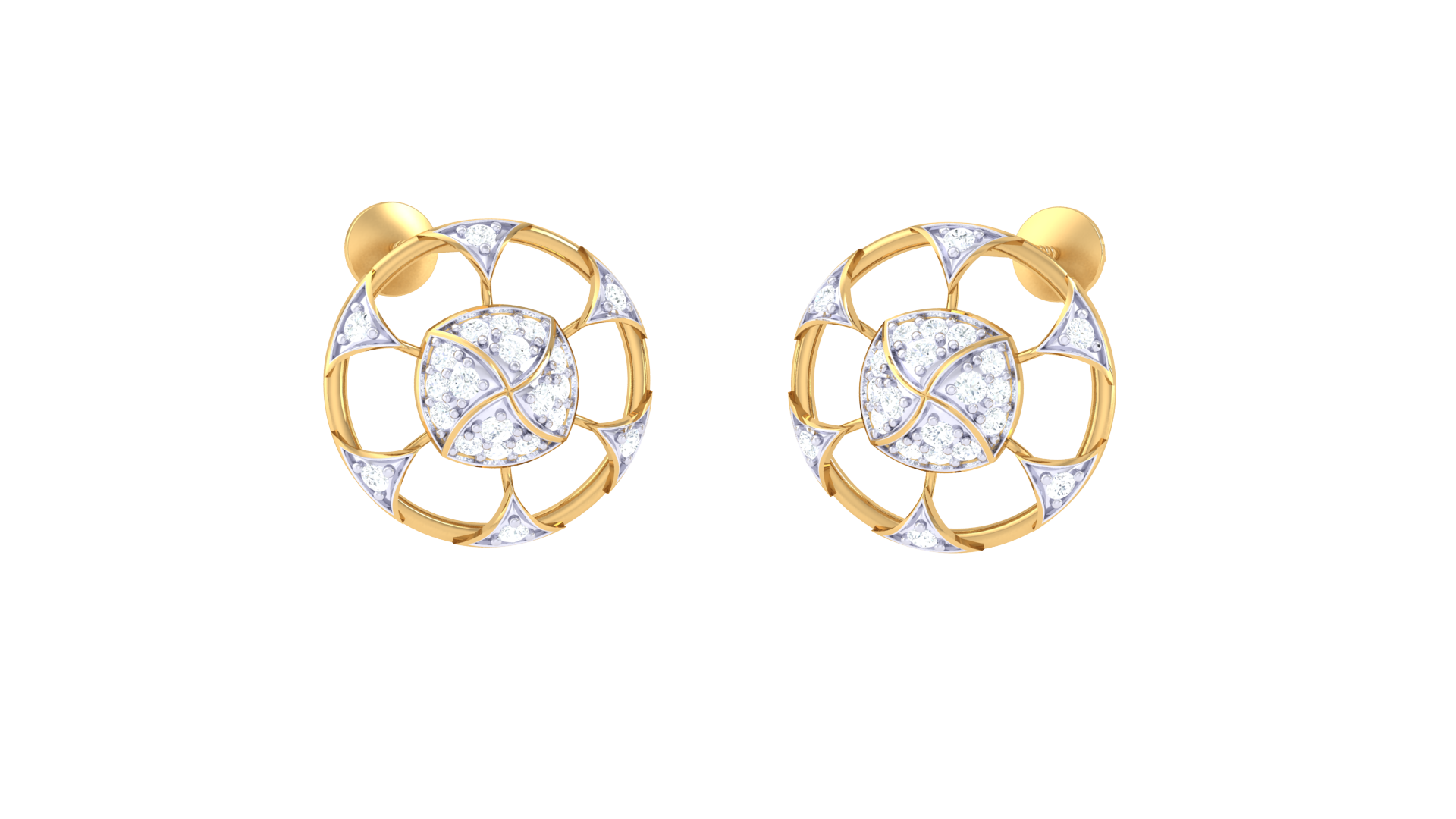 Sparkling Geometric Pattern Earrings