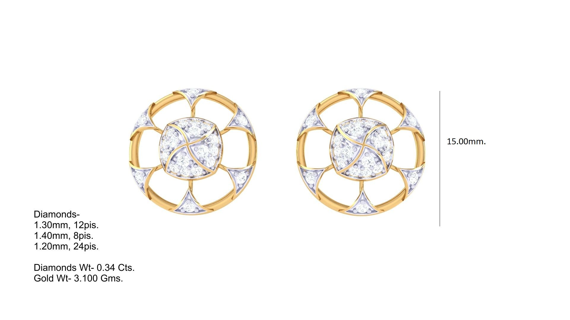 Sparkling Geometric Pattern Earrings