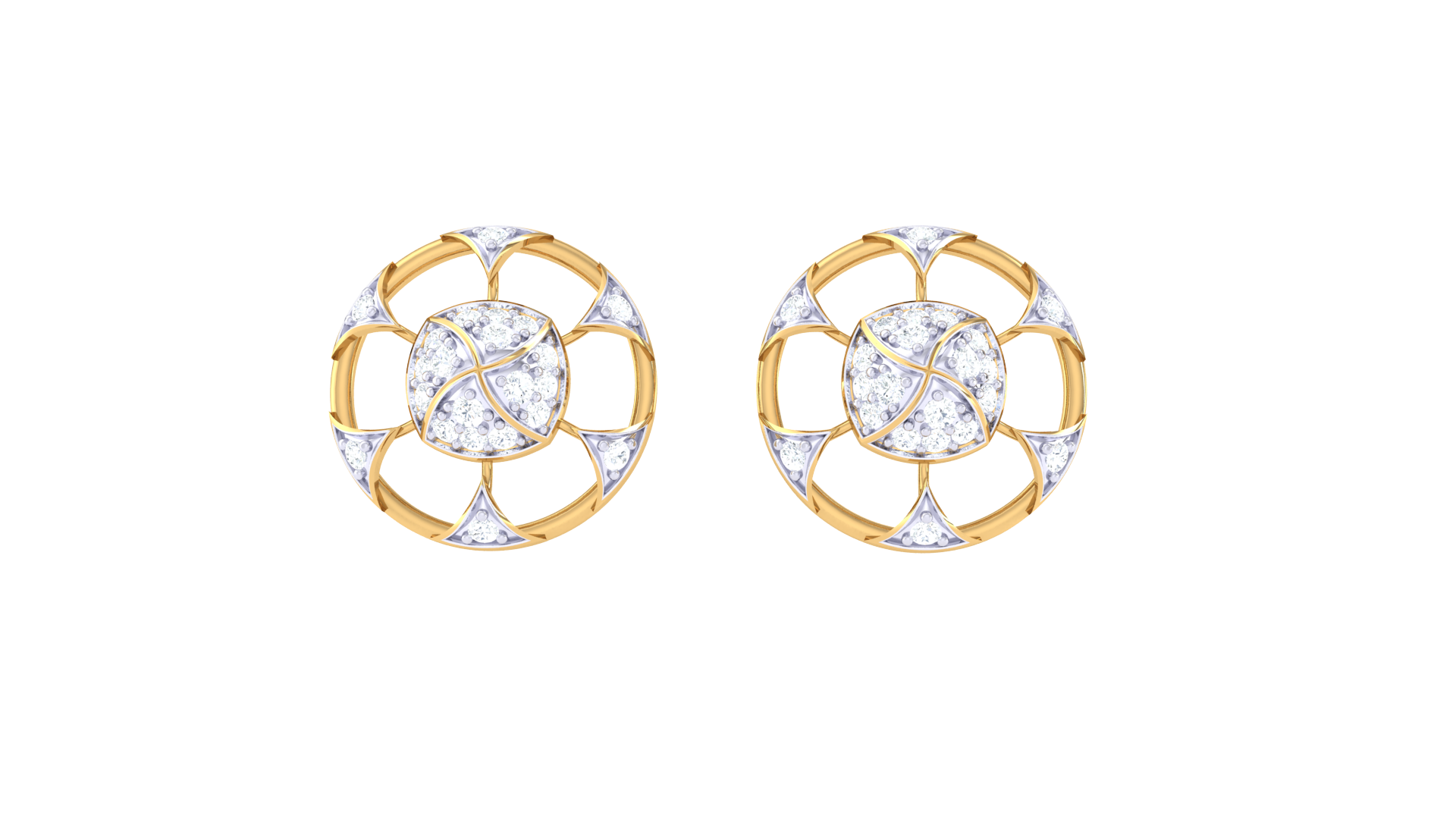 Sparkling Geometric Pattern Earrings