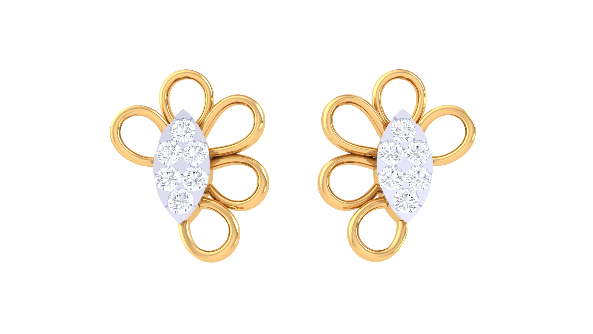 Marquise Center Loop Blossom Earrings