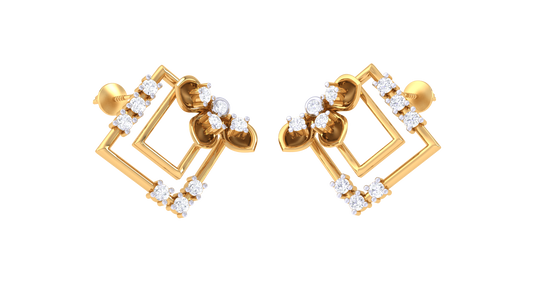 Double Square Beaded Accent Earrings