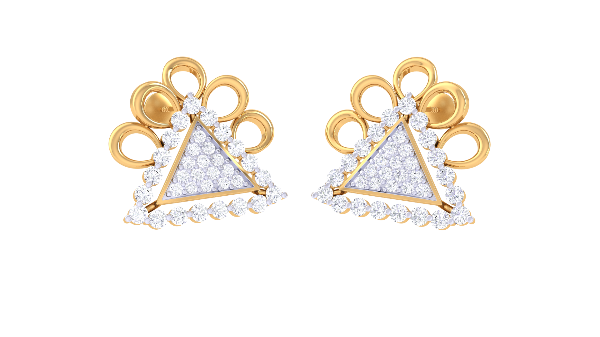 Shimmering Triangle Statement Drop Earrings