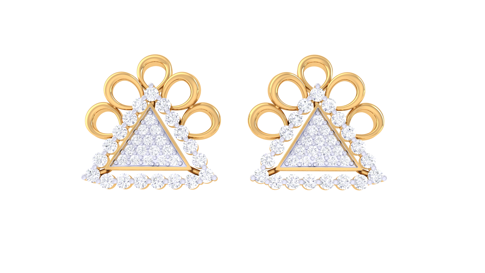 Shimmering Triangle Statement Drop Earrings