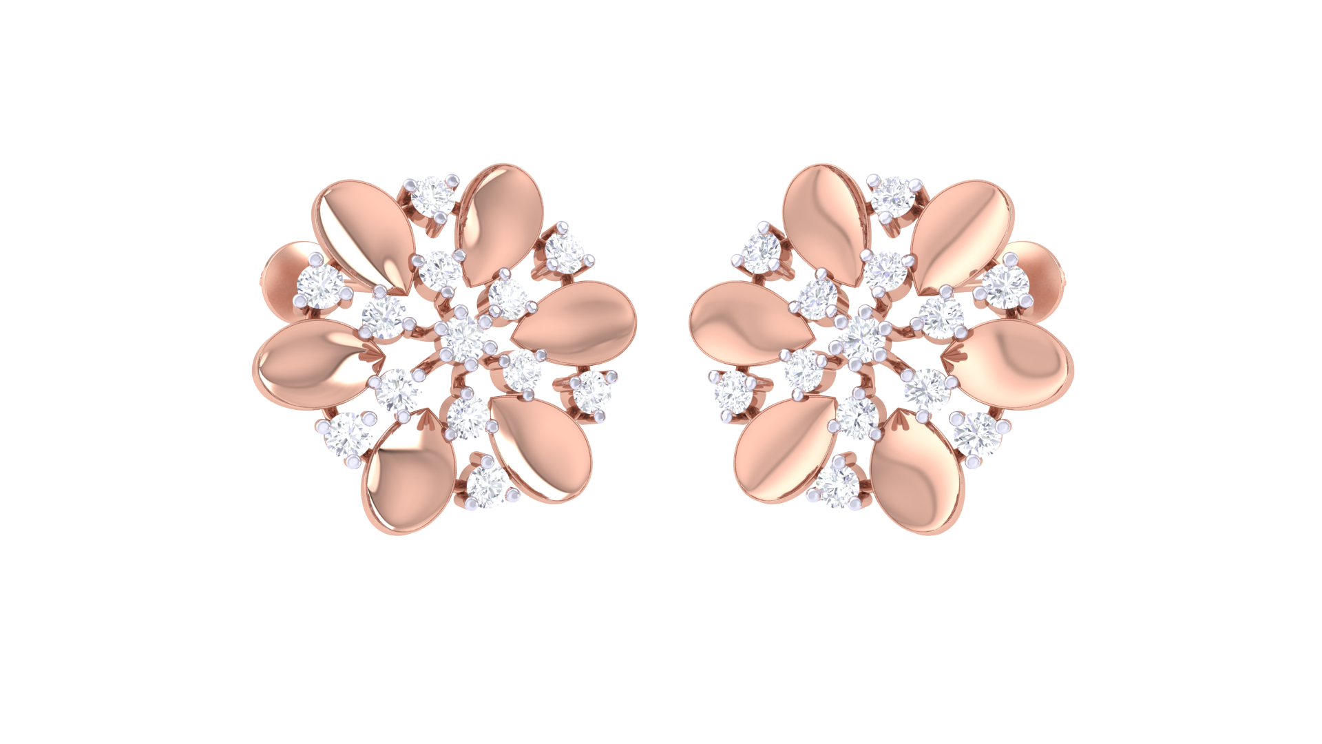 Elegant Floral Cluster Shine Earrings
