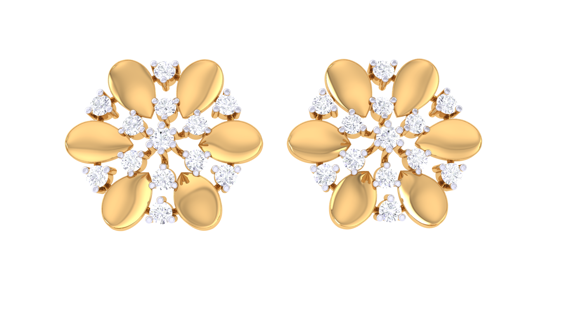 Elegant Floral Cluster Shine Earrings