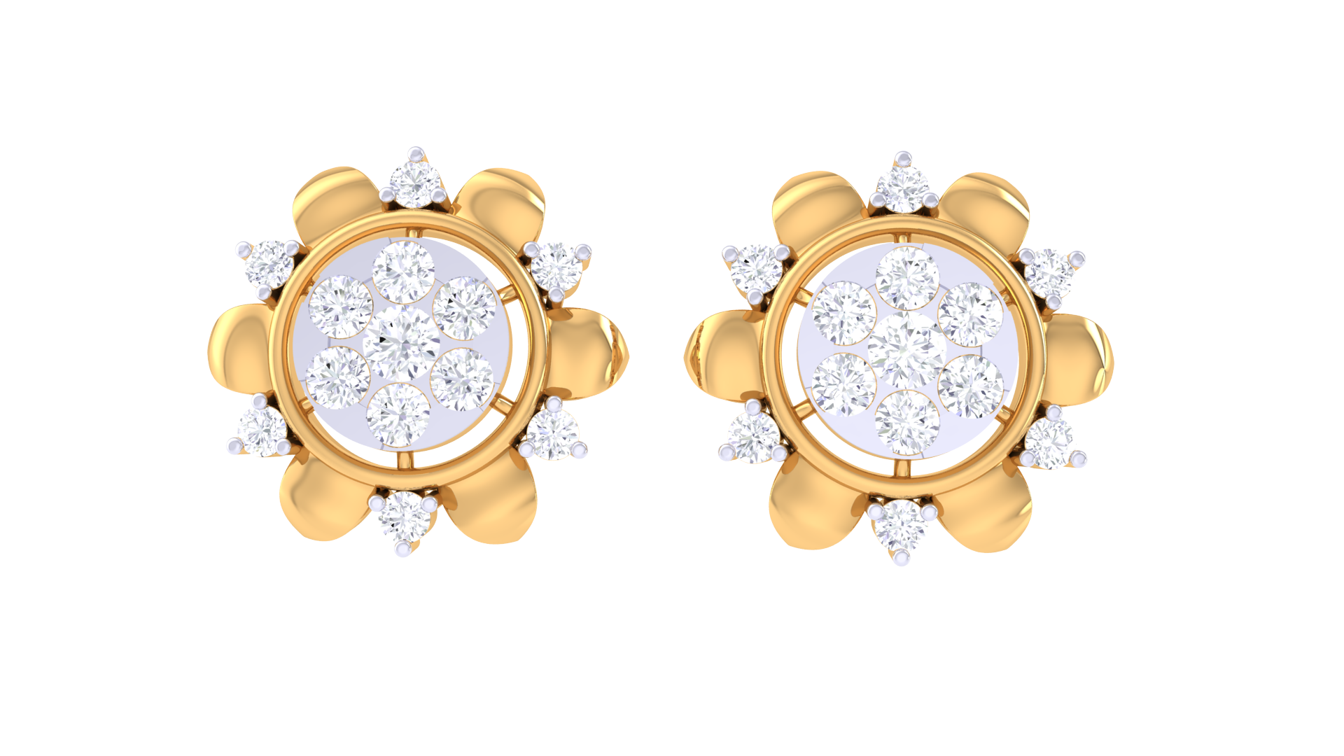 Blooming Sun Diamond Earrings