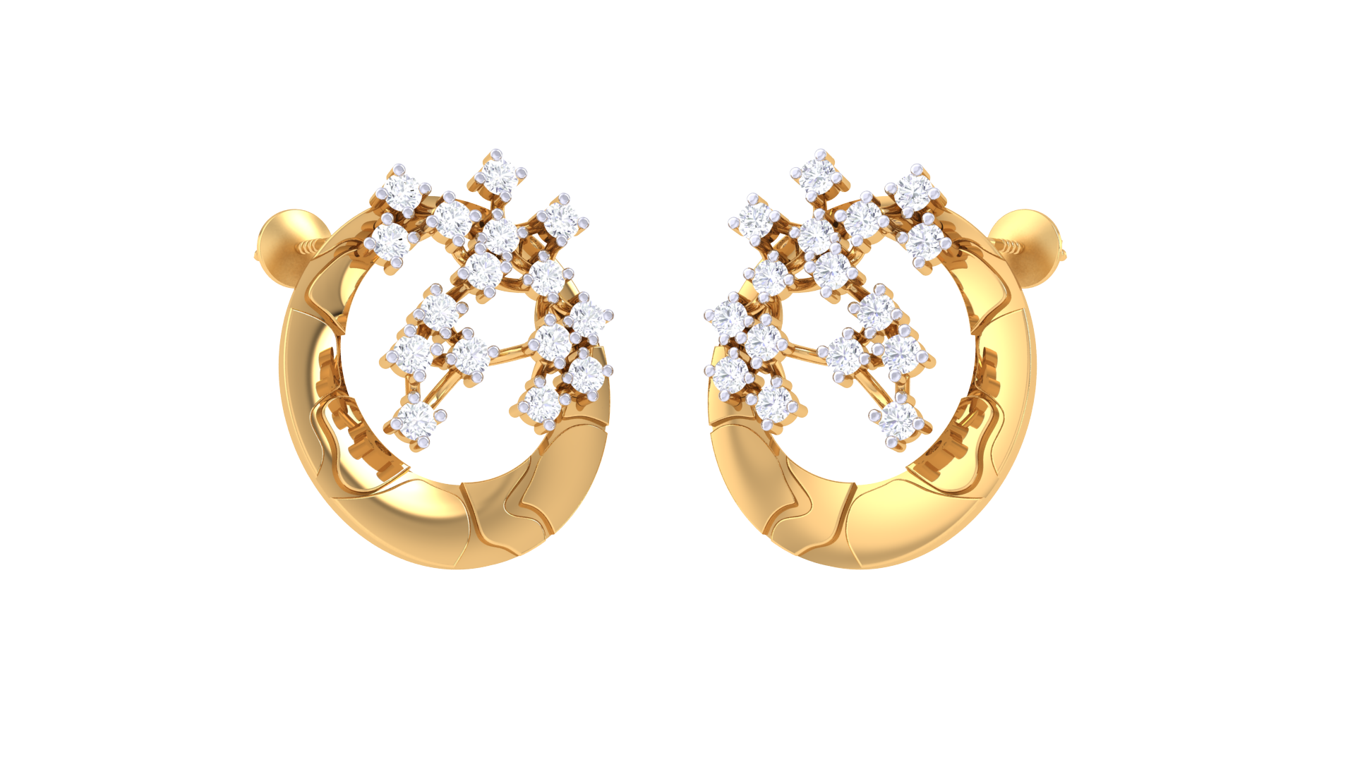Elegant Round Sparkle Statement Earrings