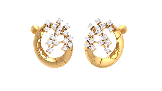 Elegant Round Sparkle Statement Earrings