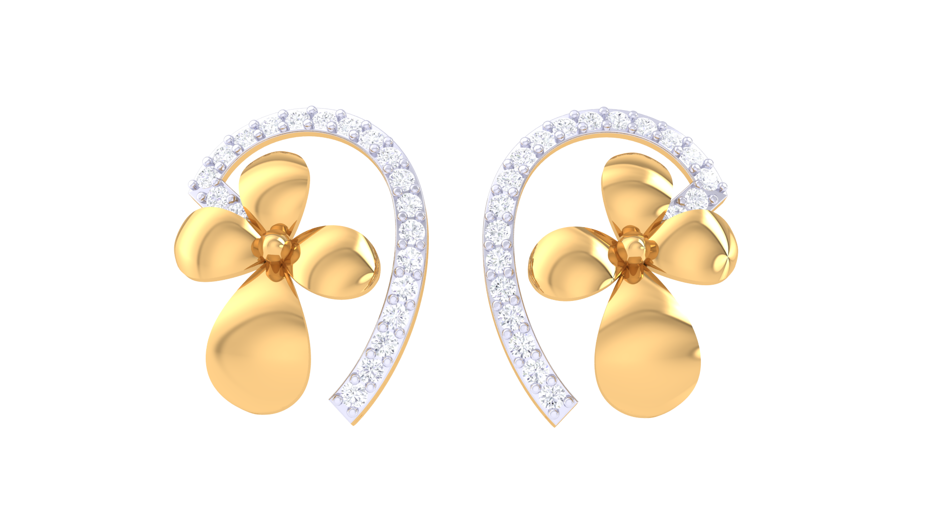 Glistening Trio Bloom Flow Earrings
