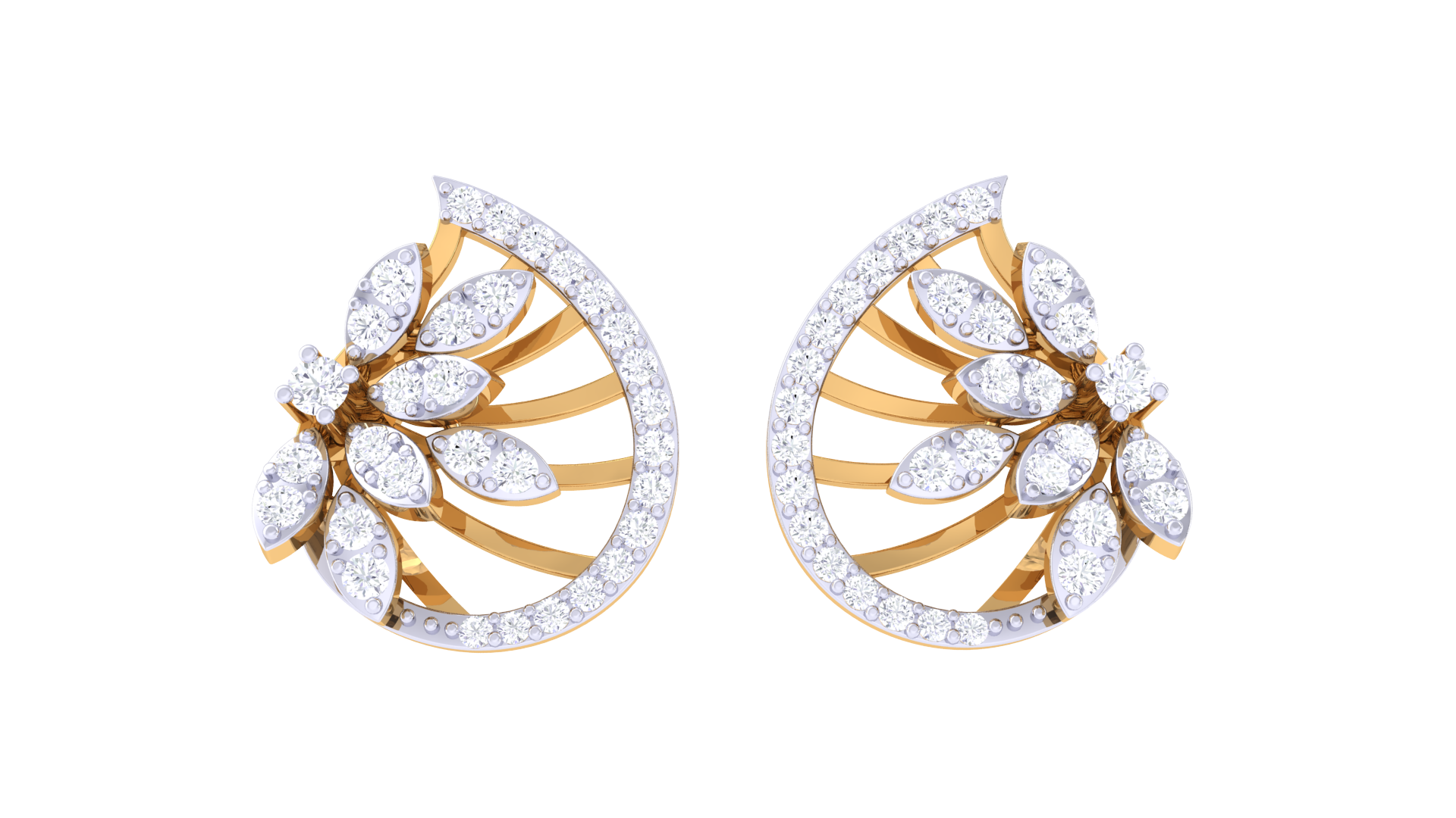 Radiant Floral Layered Shine Earrings