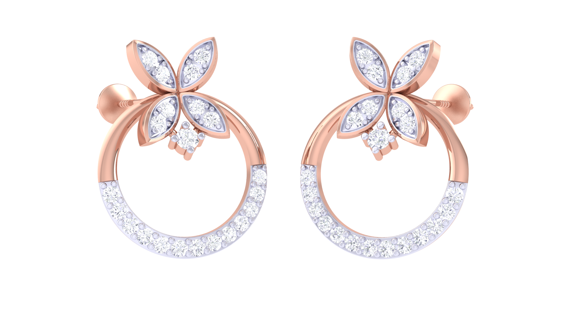 Lustrous Flower Top Blossom Earrings