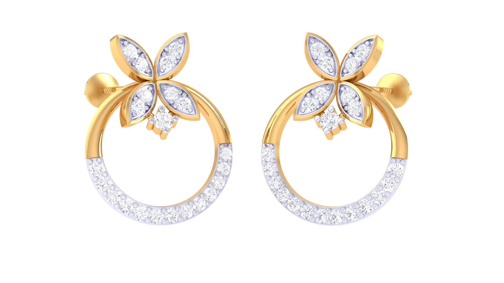 Lustrous Flower Top Blossom Earrings