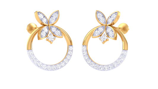 Lustrous Flower Top Blossom Earrings