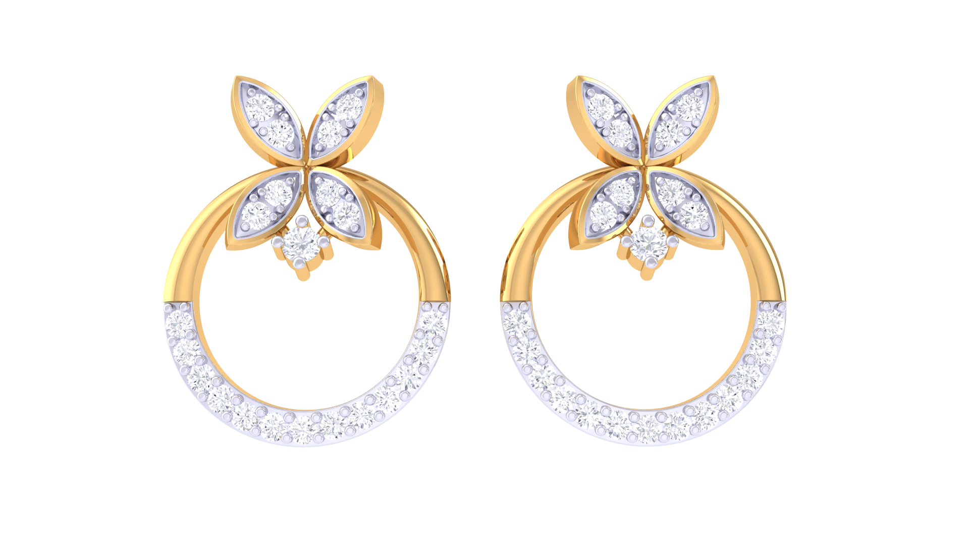 Lustrous Flower Top Blossom Earrings