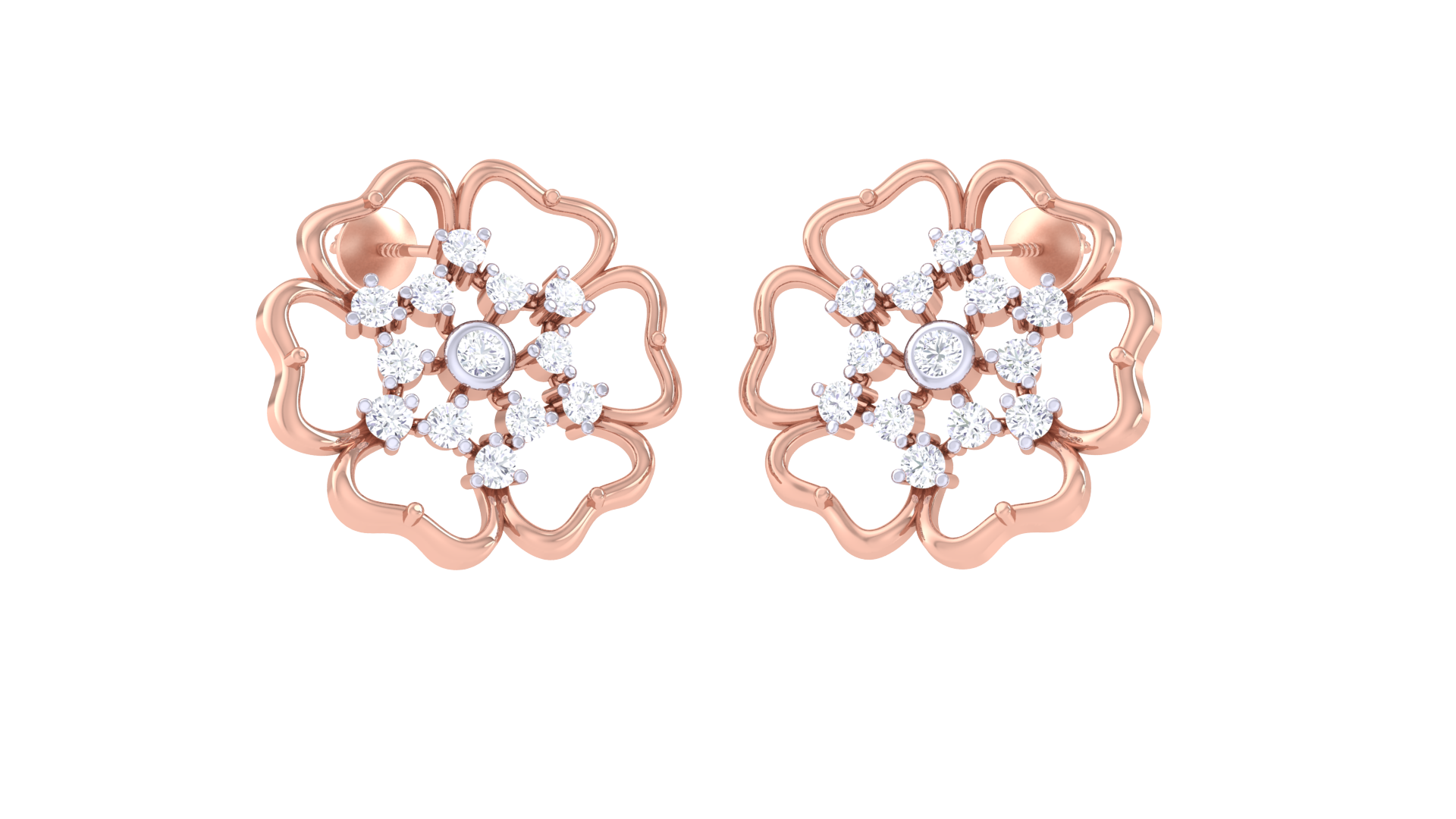 Feminine Wavy Edge Floral Earrings