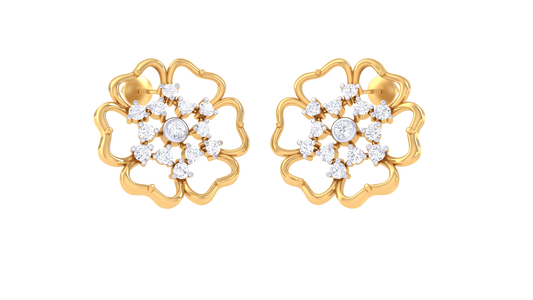 Feminine Wavy Edge Floral Earrings