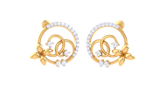 Semi Circle Love Diamond Earrings