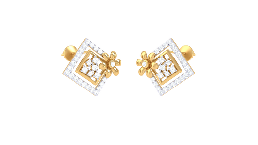 Diamond Edge Square Earrings