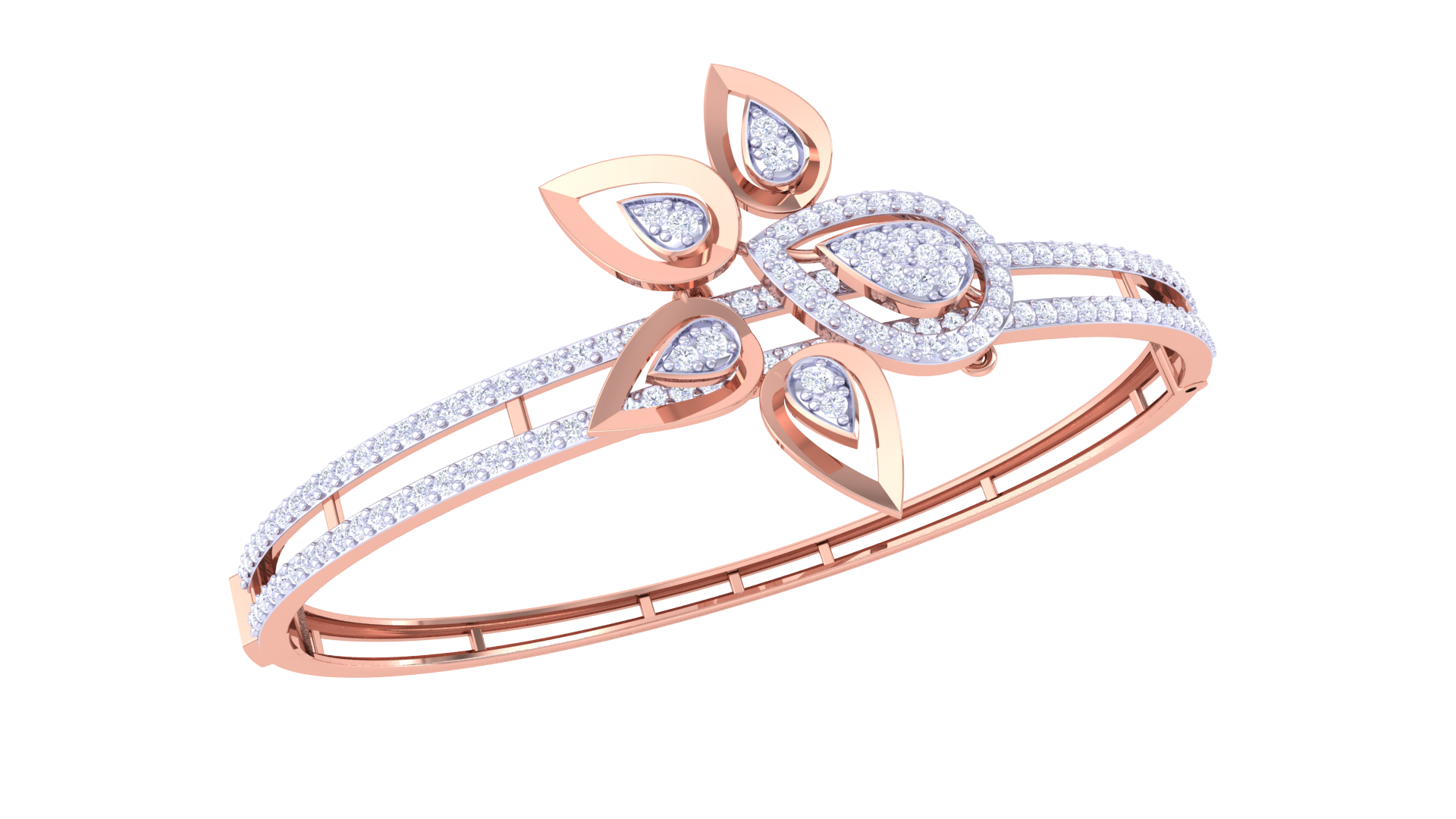 Petal Cluster Diamond Bangles