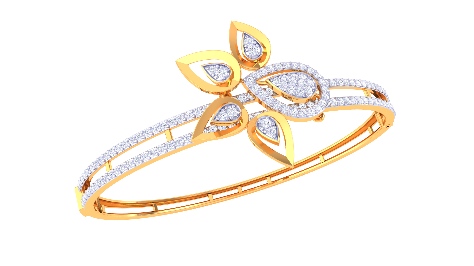 Petal Cluster Diamond Bangles