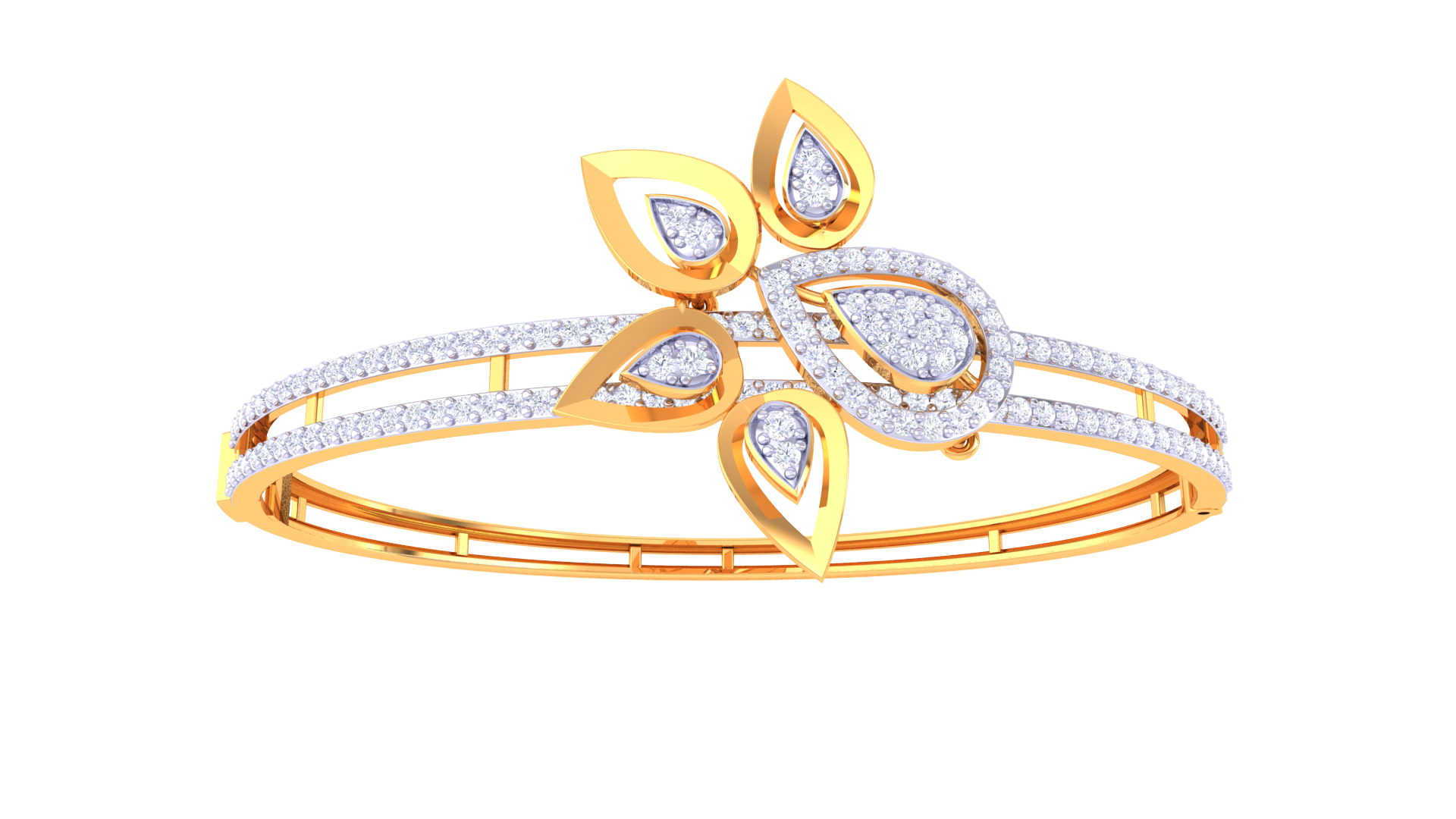 Petal Cluster Diamond Bangles