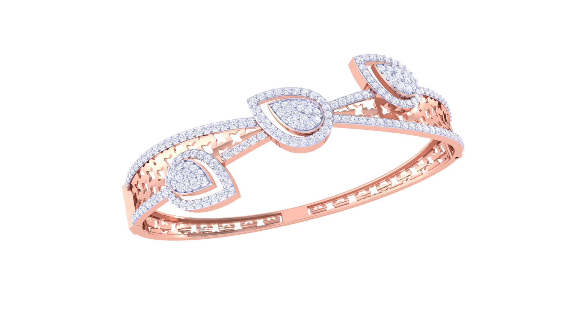 Triple Teardrop Diamond Bangles