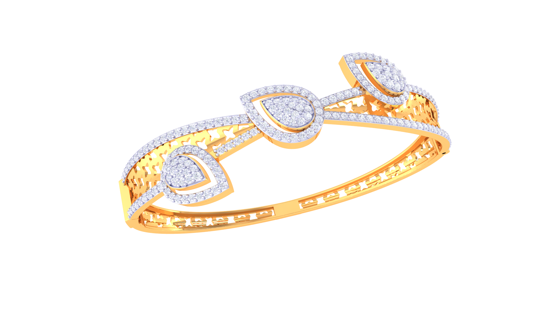 Triple Teardrop Diamond Bangles