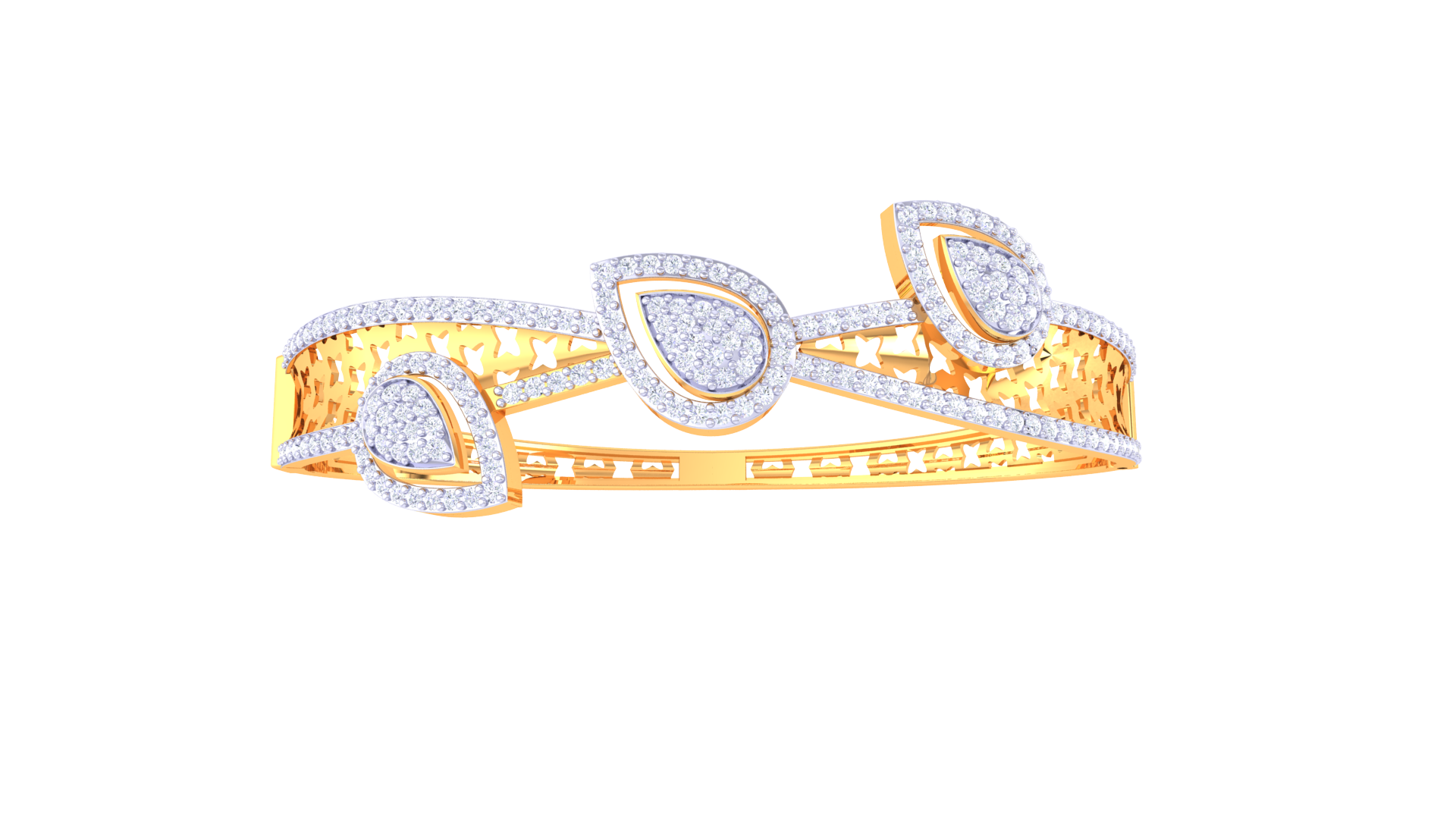 Triple Teardrop Diamond Bangles