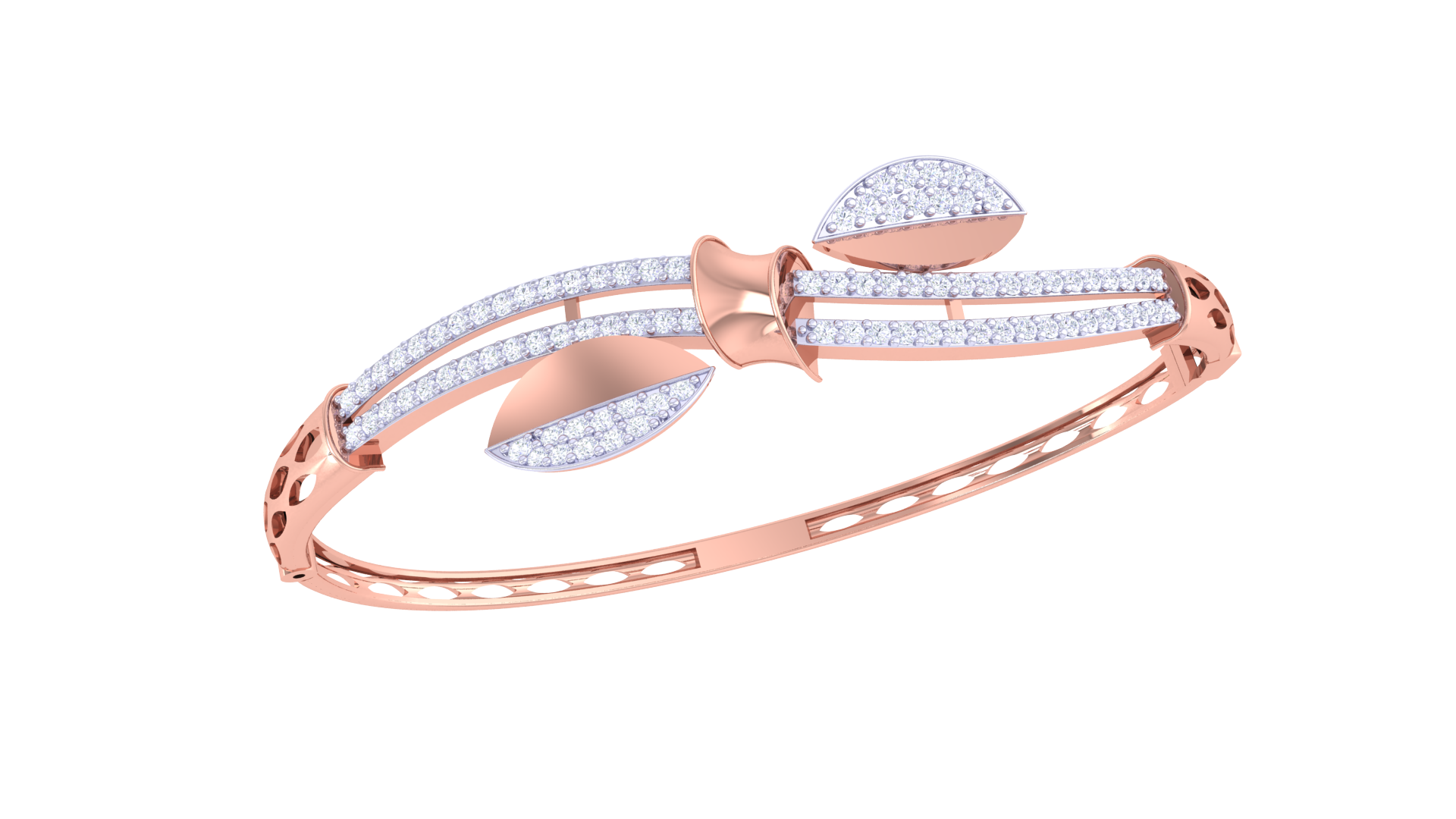 Leafy Bow Diamond Bangles