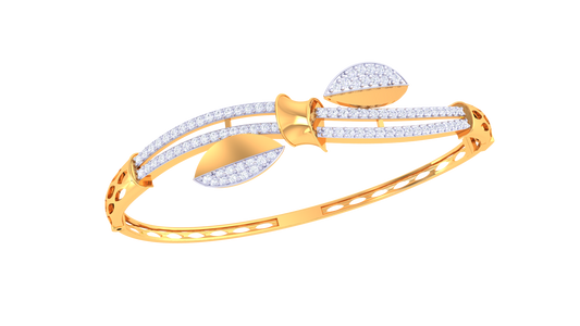 Leafy Bow Diamond Bangles