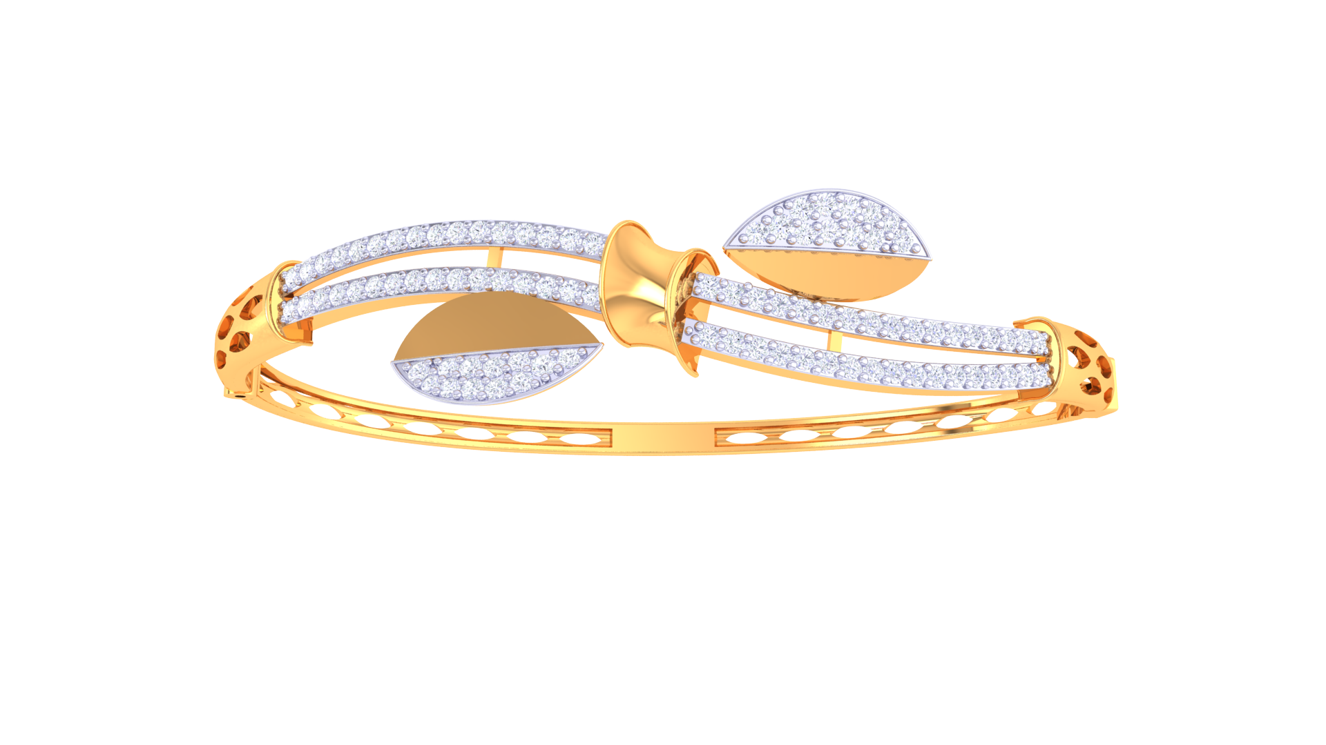 Leafy Bow Diamond Bangles