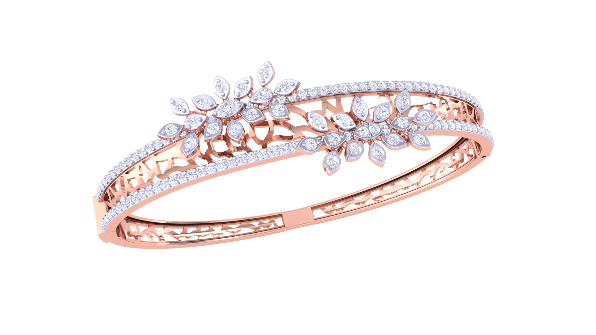 Dewdrop Leaf Diamond Bangles