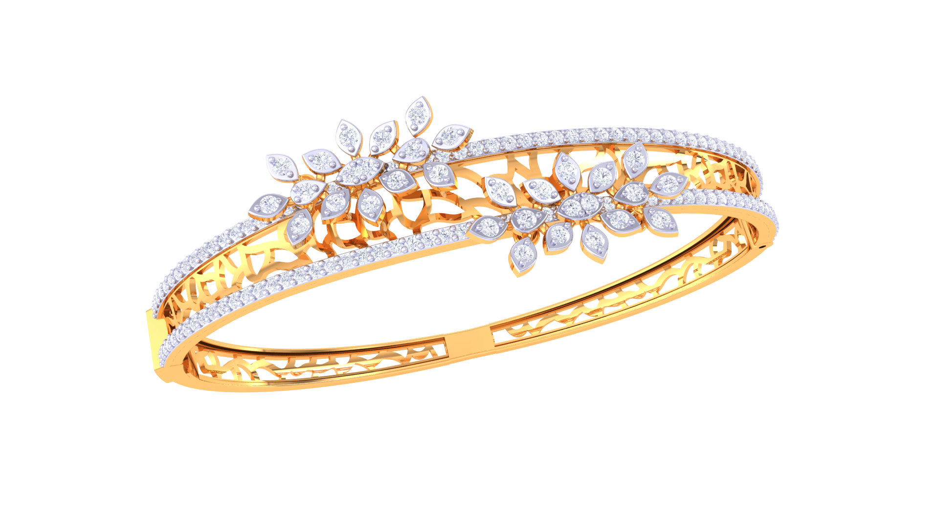 Dewdrop Leaf Diamond Bangles
