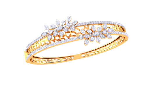 Dewdrop Leaf Diamond Bangles