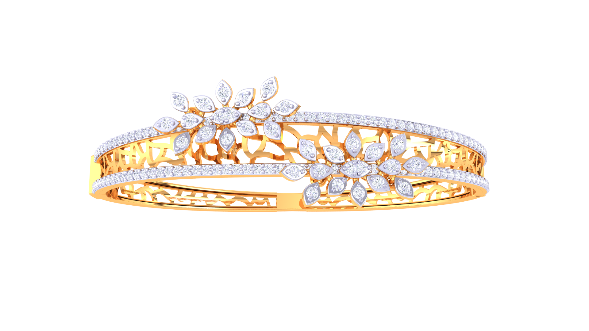 Dewdrop Leaf Diamond Bangles