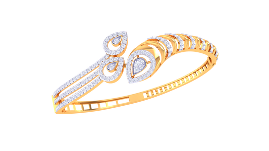 Teardrop Wave Diamond Bangles