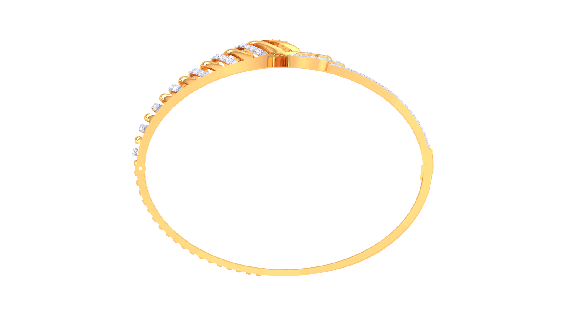 Teardrop Wave Diamond Bangles