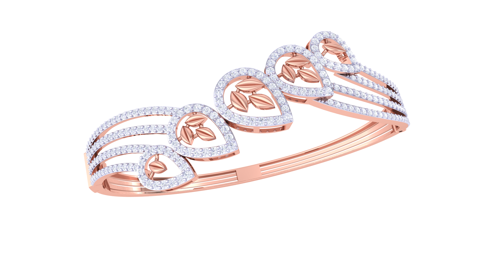 Lustrous Leafline Diamond Bangles