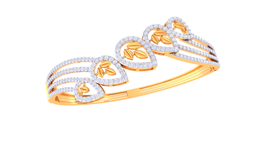 Lustrous Leafline Diamond Bangles