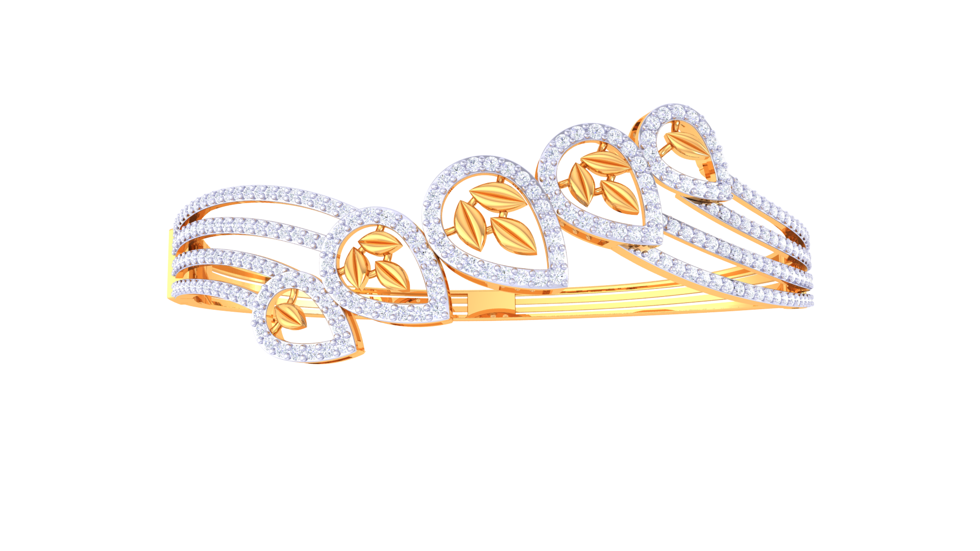 Lustrous Leafline Diamond Bangles