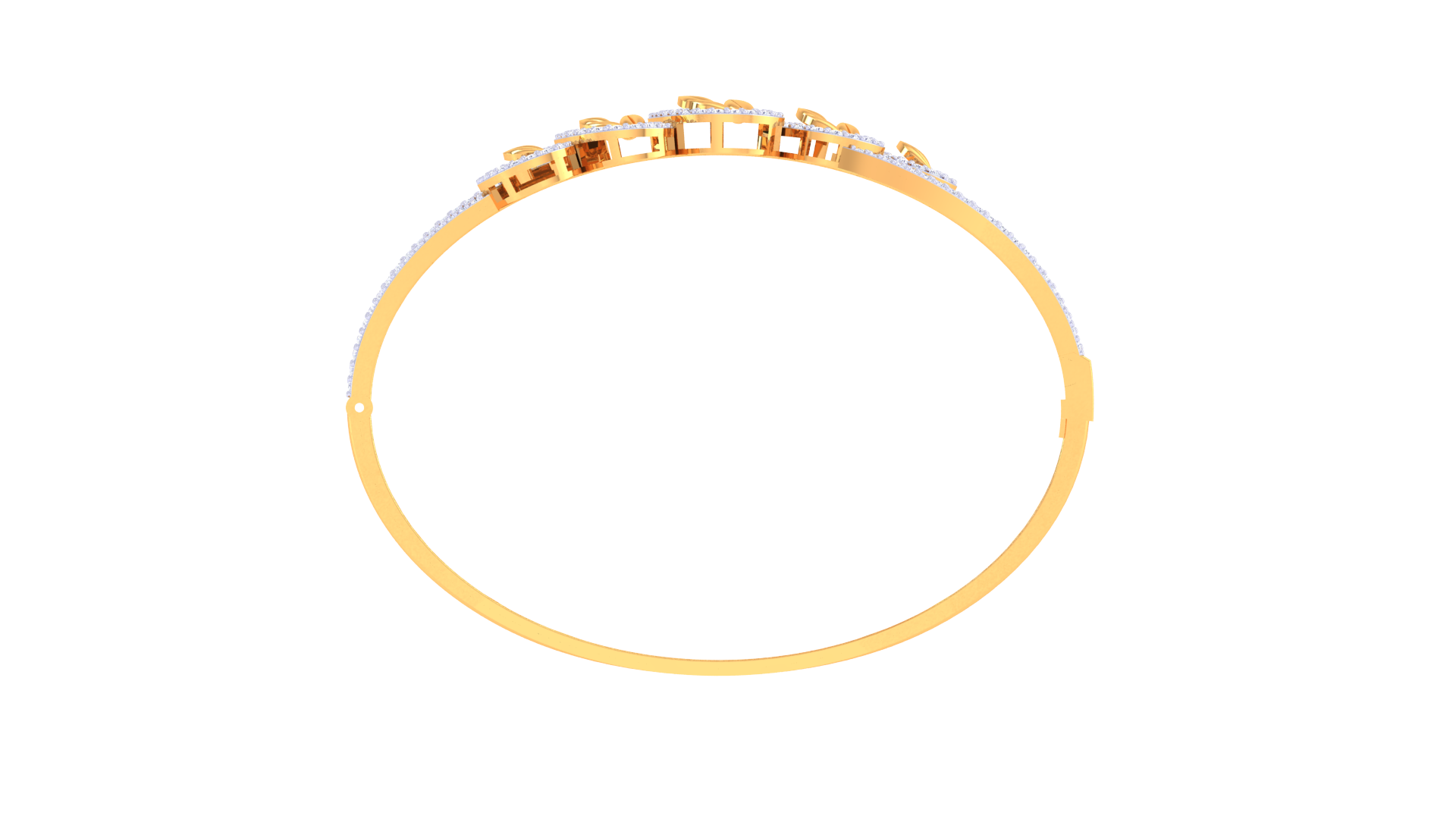 Lustrous Leafline Diamond Bangles