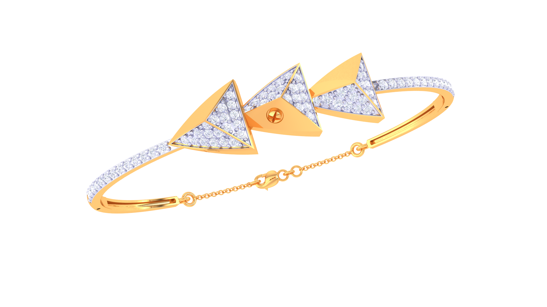 Triple Triangle Diamond Bangles